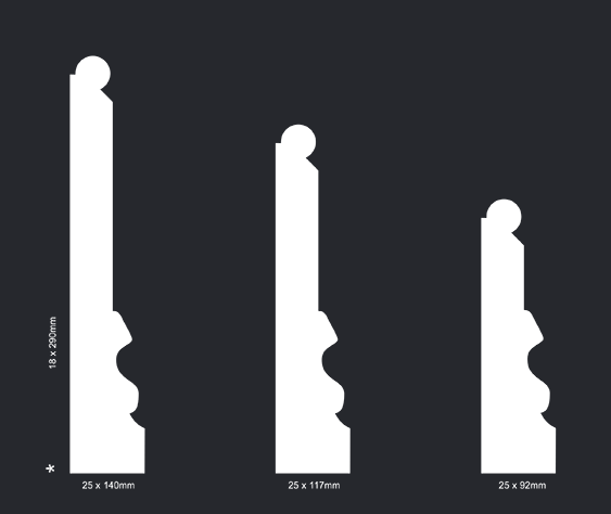 Barrington Primed F/J Pine Skirting 116x25mmx5.4m