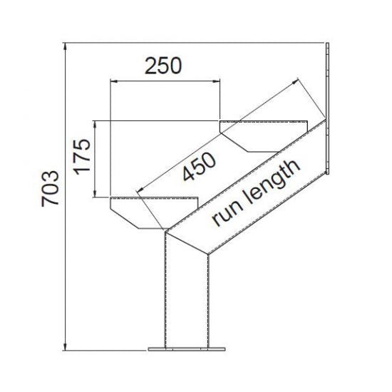 Hardaz Galvanised Steel Stair Stringers 5 Step Left & Right Pair