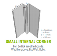 Weathertex Small Internal Aluminium Corner 3660mm