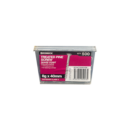Buy Galvansied Treated Pine Screws 8g x 40mm - Pack of 500 from Canterbury Timbers online