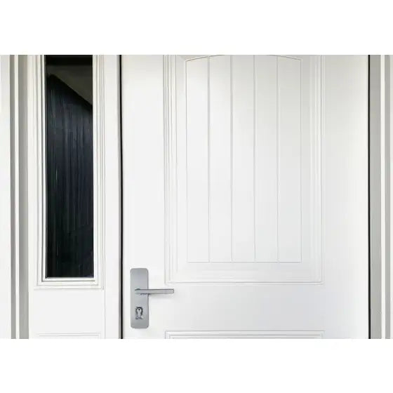 Gainsborough Trilock Cove Lianna Double Cylinder Entrance Door Handle Lever Set in Satin Chrome