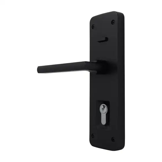 Gainsborough Trilock Cove Lianna Double Cylinder Entrance Lever Set in Matte Black