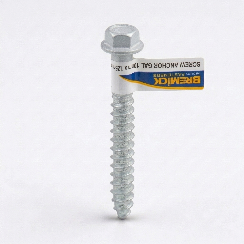 Bremick Masonry Anchor Screw Galvanised HEX 10x125mm