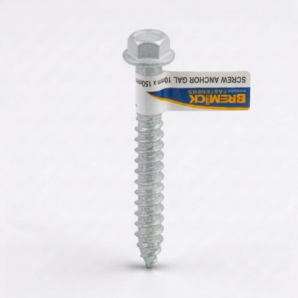 Bremick Masonry Anchor Screw Galvanised HEX 10x150mm