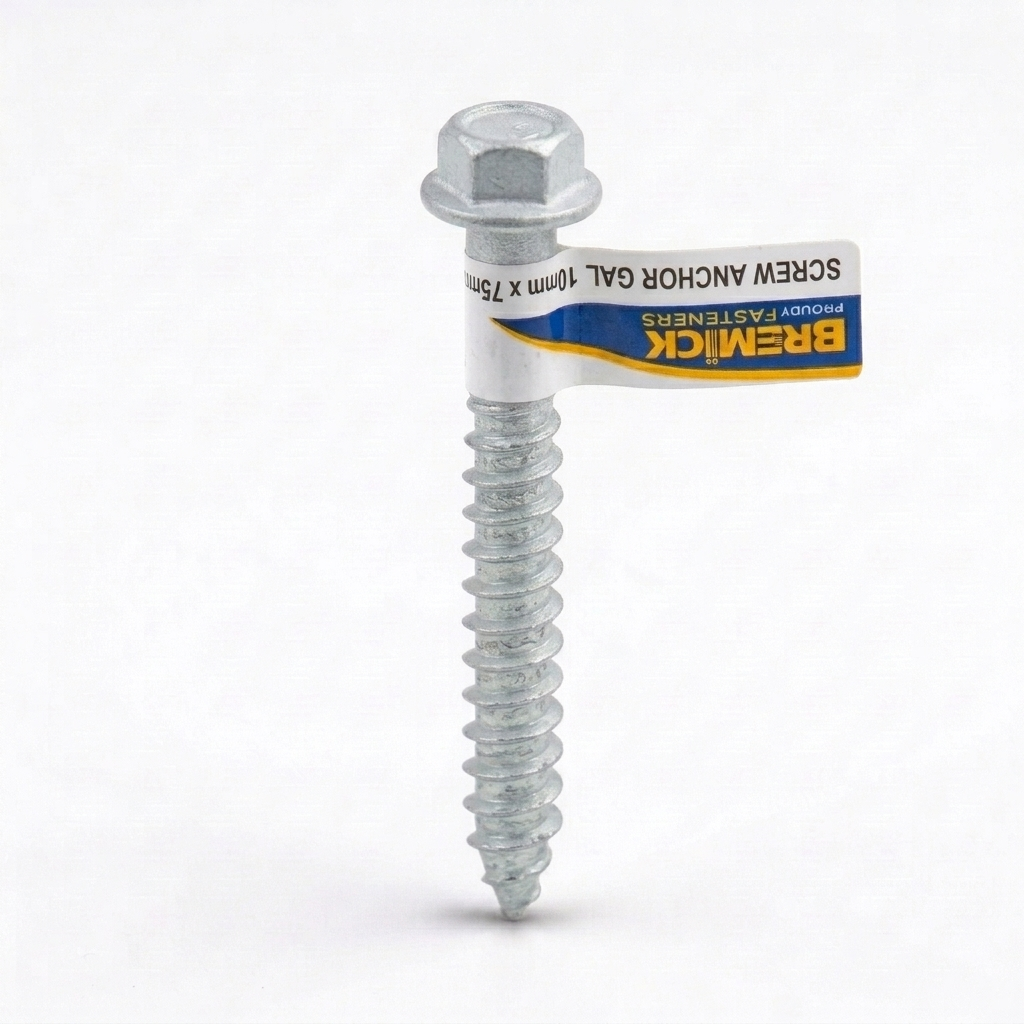 Bremick Masonry Anchor Screw Galvanised HEX 10x75mm
