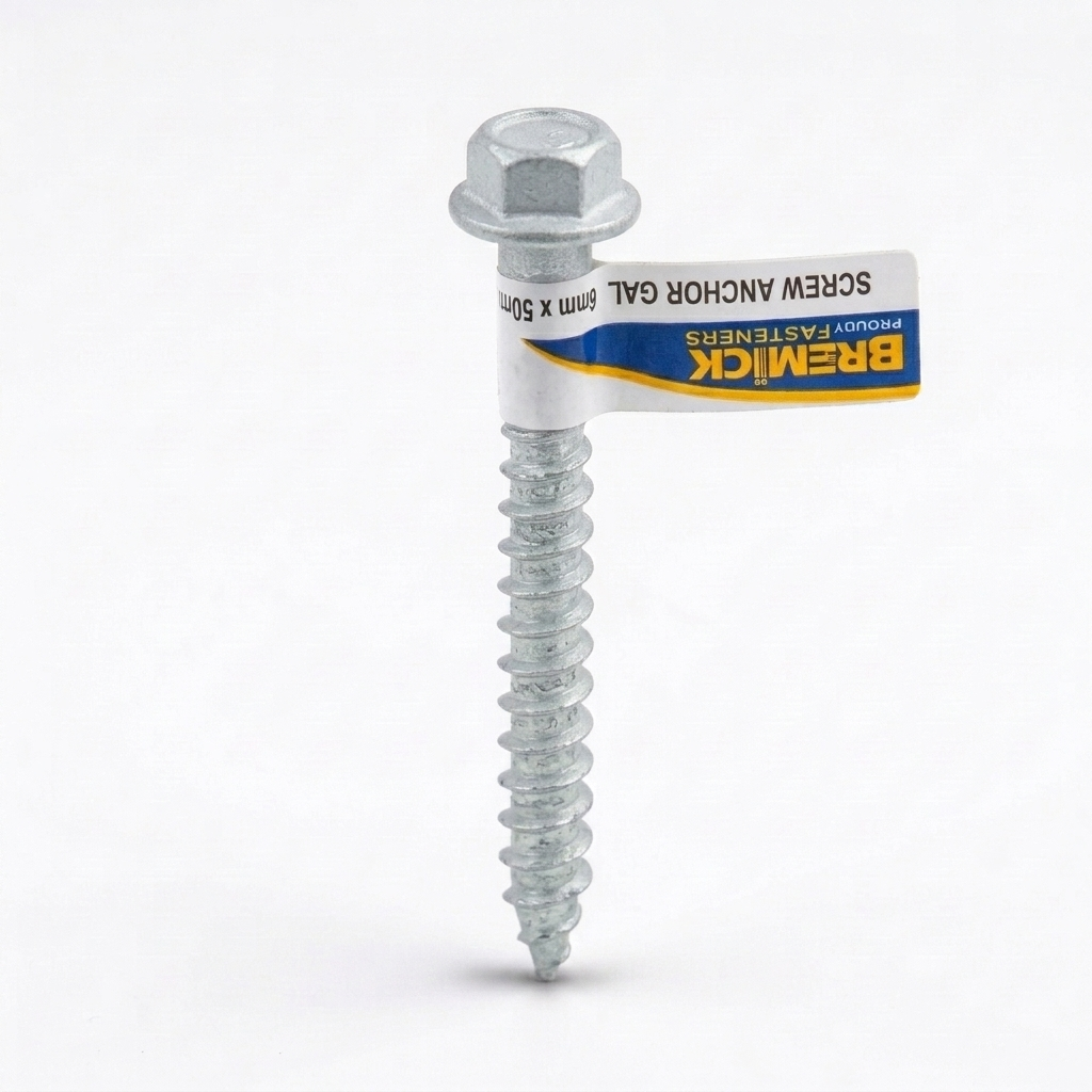 Bremick Masonry Anchor Screw Galvanised HEX 6x50mm