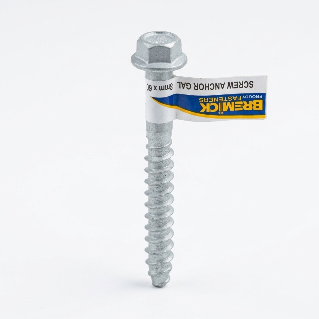 Bremick Masonry Anchor Screw Galvanised HEX 8x60mm