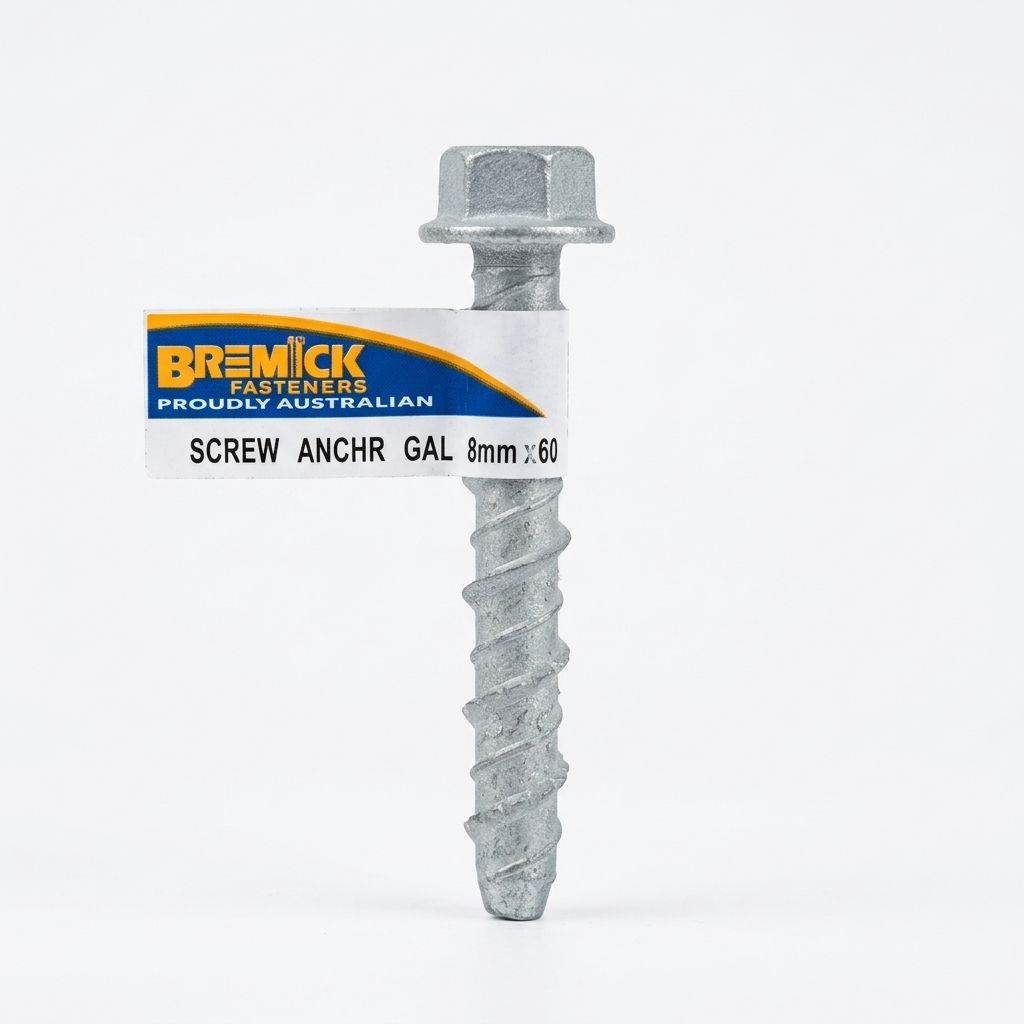 Bremick Masonry Anchor Screw Galvanised HEX 8x60mm