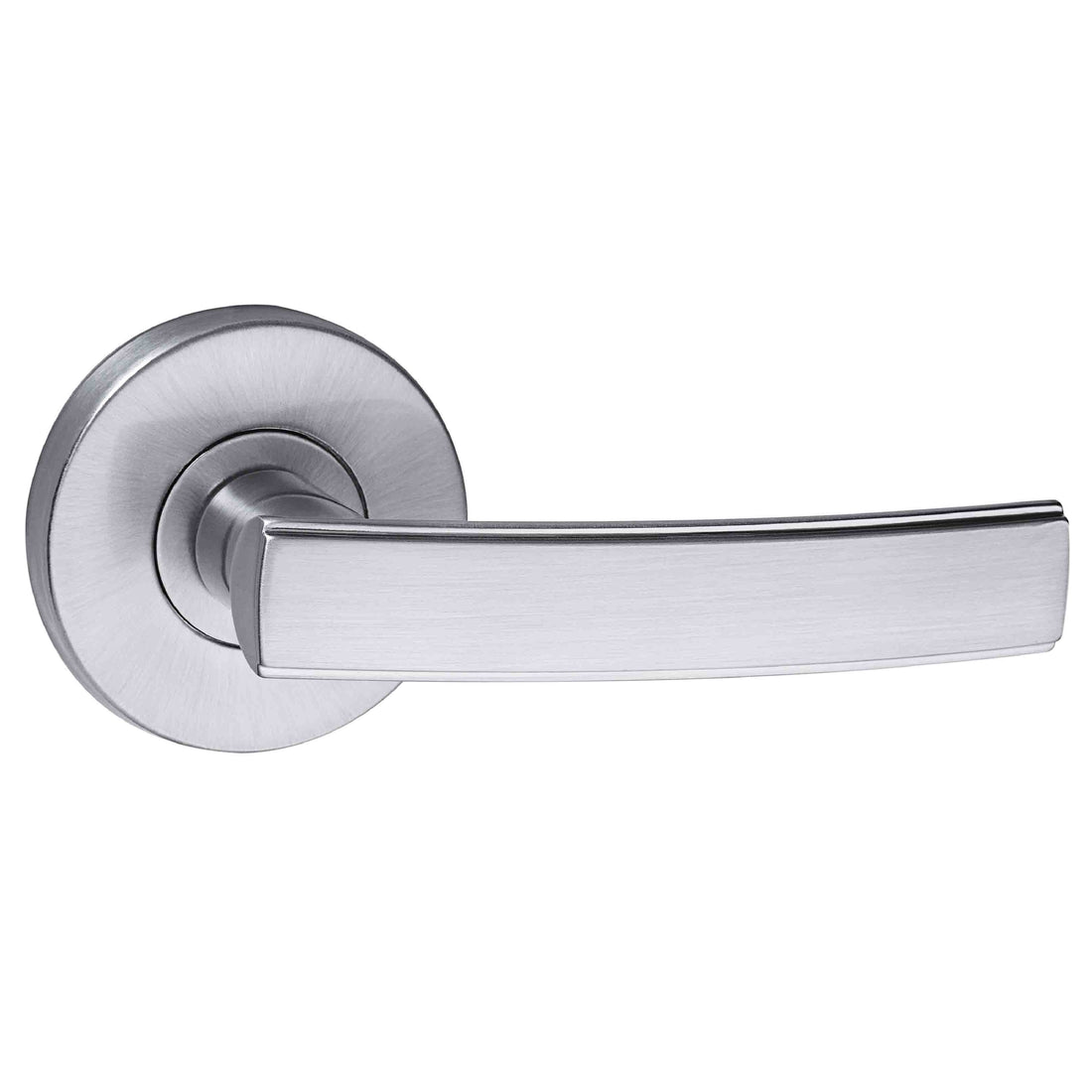 Gainsborough Choice Bailey passage door handle lever satin chrome rectangular curved design zinc alloy for internal non locking doors