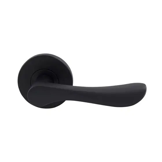Gainsborough Choice Florence passage door handle matte black curved zinc alloy for internal doors