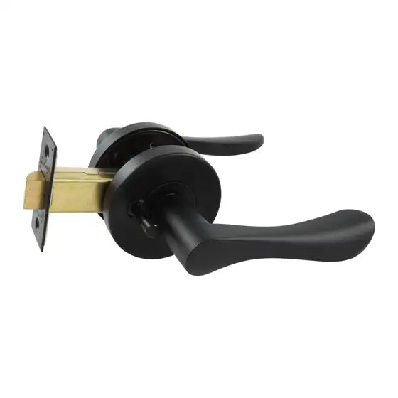 Gainsborough Choice Florence privacy door handle lever set matte black curved  design zinc alloy for bedroom and bathroom doors