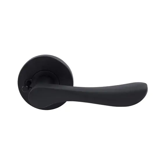 Gainsborough Choice Florence privacy door handle lever set matte black curved organic design zinc alloy for bedroom and bathroom doors