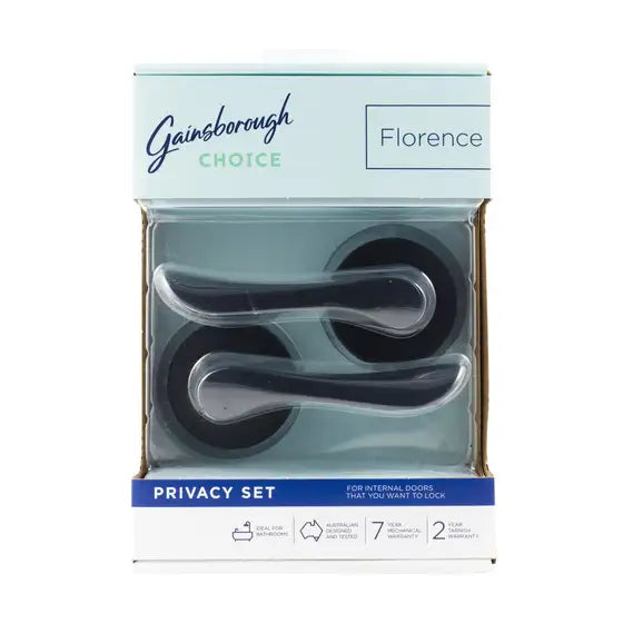 Gainsborough Choice Florence privacy door handle lever set matte black for bedroom and bathroom doors