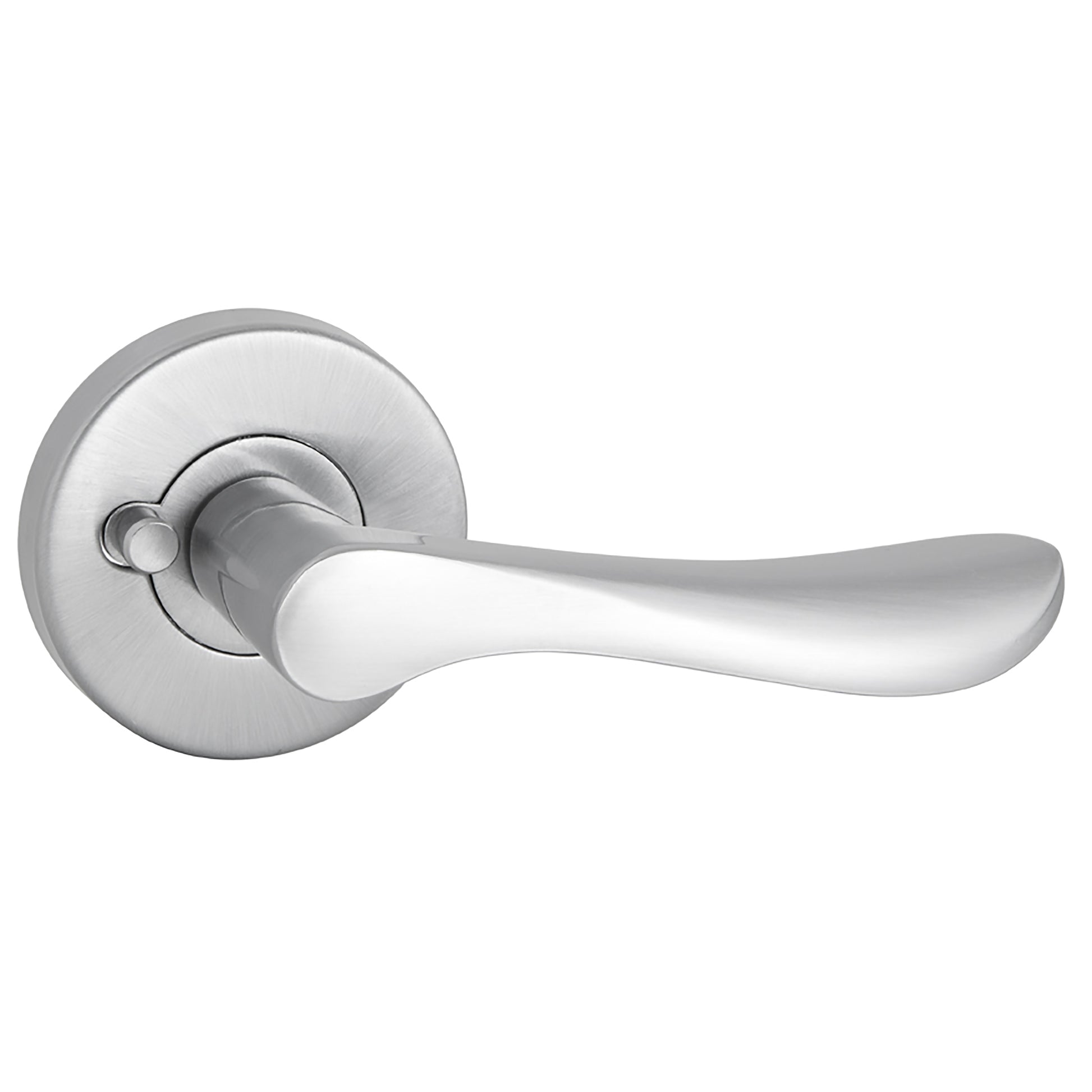 Gainsborough Choice Florence privacy door handle lever set satin chrome curved rounded design zinc alloy for bedroom and bathroom doors