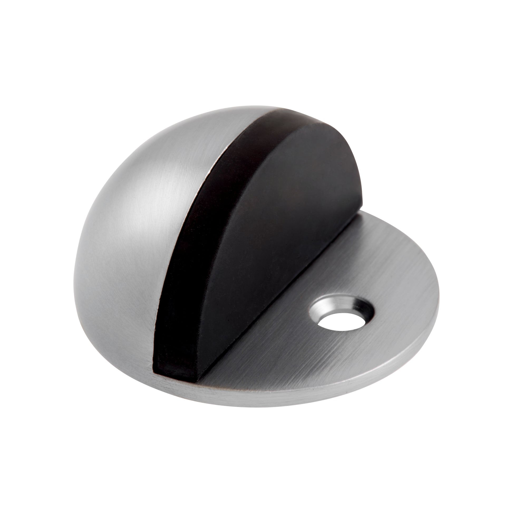 Gainsborough floor stop satin chrome round zinc alloy rubber buffer door protection