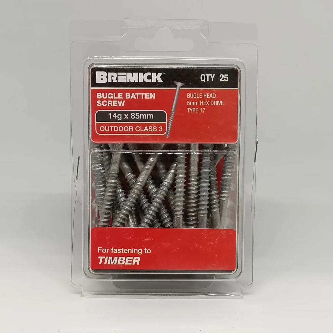 Galvanised Bugle Screw 14g x 85mm - Pack of 25
