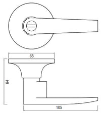 Door Handles Chesapeake Satin Chrome Privacy Lever