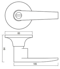 Door Handles Chesapeake Chrome Plated Privacy Lever