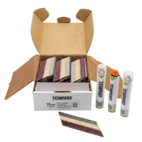 Open box of Tempest nail and tool set on a white background