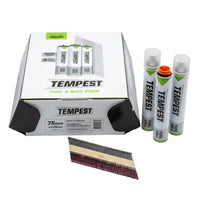 Tempest fuel and nail pack with nails on a white background