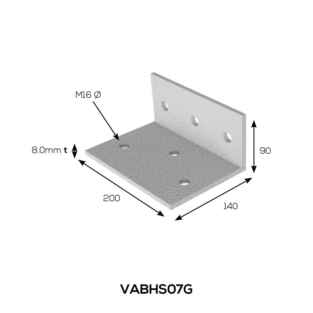 Structural HDG Bracket 200x140x90