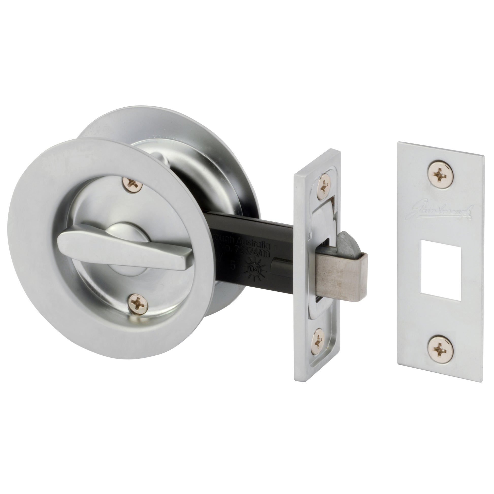 Circular Privacy Sliding Cavity Set in Satin Chrome