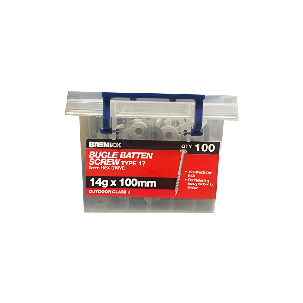 Galvanised Bugle Screw 14g x 100mm - Pack of 100
