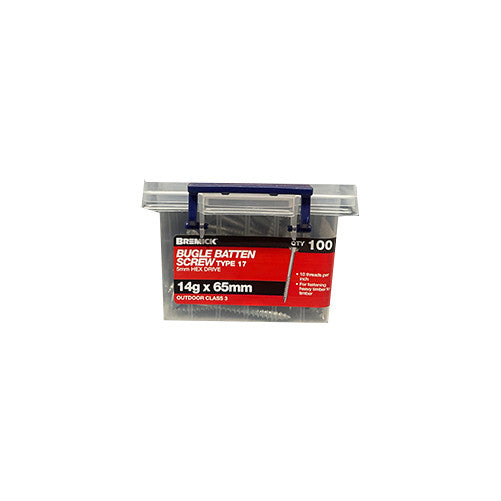 Galvanised Bugle Screw 14g x 65mm - Pack of 100