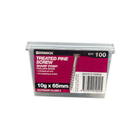 Galvanised Treated Pine Screws 10g x 65mm - Pack of 50