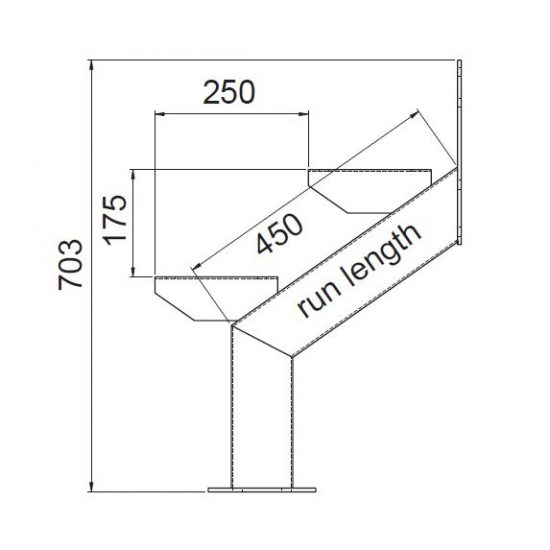 Hardaz Galvanised Steel Stair Stringers 2 Step Left & Right Pair