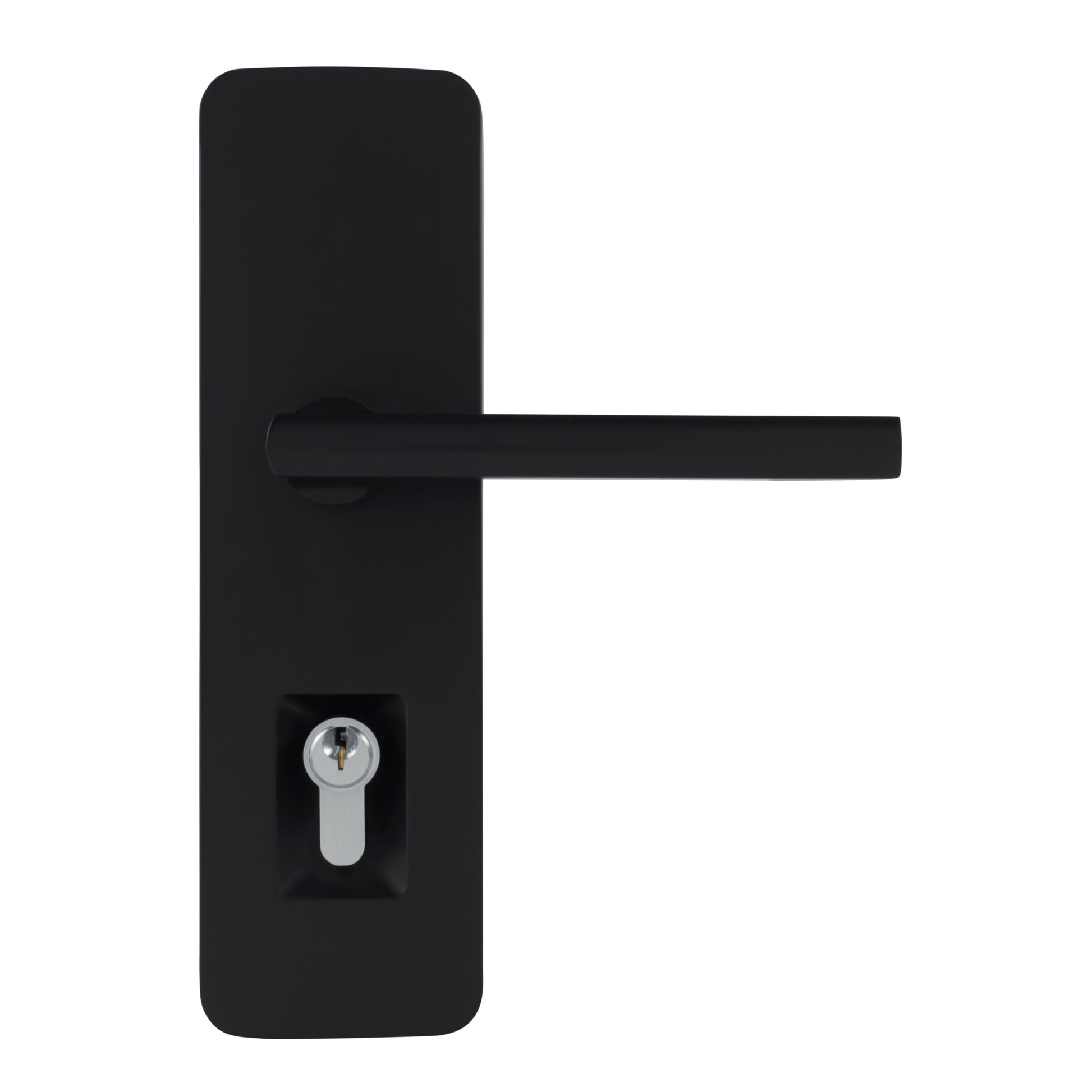 Trilock Cove Lianna Double Cylinder Entrance Lever Set in Matte Black