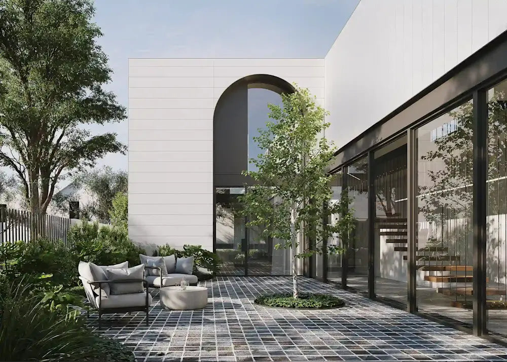 James Hardie 405571 Stria Cladding Fine Texture 3000x325mm on Modern Home