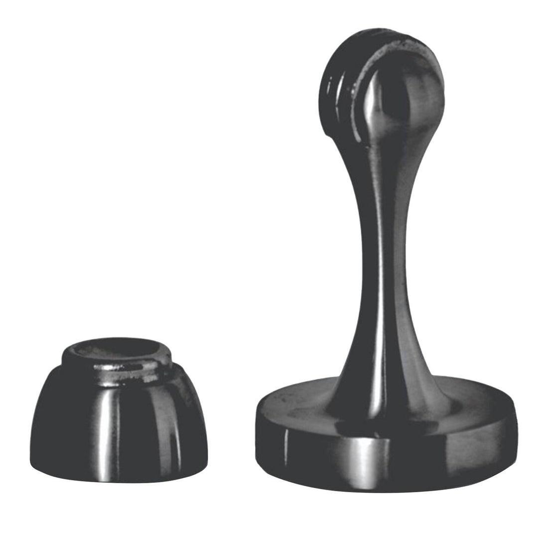 Magnetic door stop silva matte black 75mm