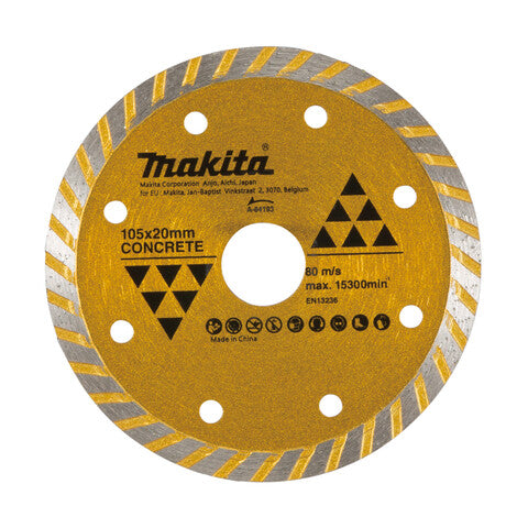Makita 105mm x 20/16mm Diamond Turbo Rim Saw Blade A-84193