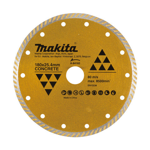 Makita 180mm x 25.4/22.23mm Diamond Turbo Rim Saw Blade A-84165