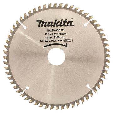 Makita 185mm x 30mm 60 Tooth TCT Circular Saw Blade for Wood D-63622