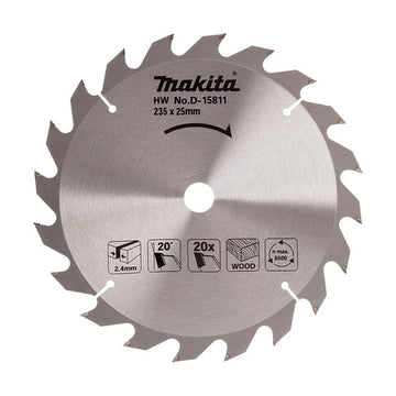 Makita 235mm x 20mm 20 Tooth TCT Circular Saw Blade for Wood D-15811
