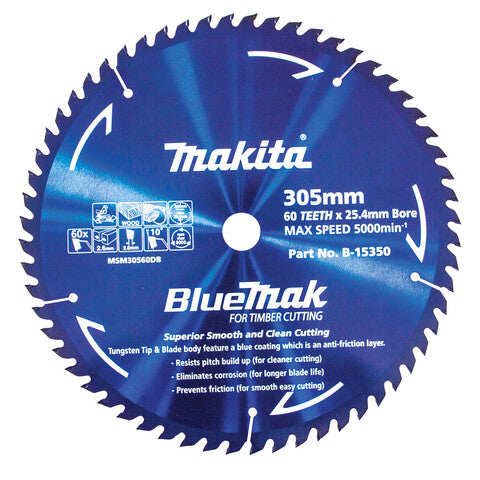 Makita 305mm x 25.4mm 60 Tooth TCT Circular Saw Blade for Wood B-15350