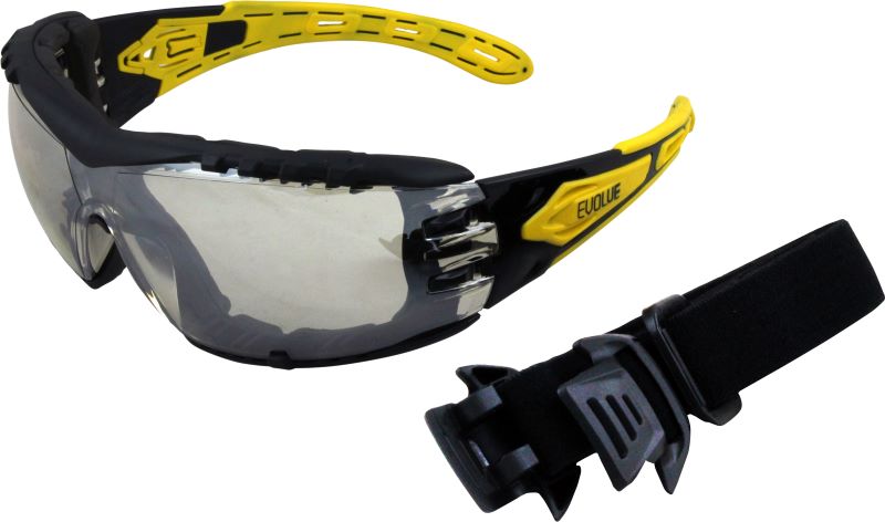 Maxisafe EVO372-GH Safety Glasses with Gasket & Headband Silver Lens