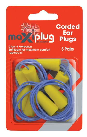Maxisafe HEC670 Class 5 MaxiPlug Corded Ear Plugs 5 Pairs