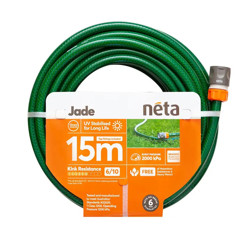 Neta Garden Hose Jade 12mm Fitted 15M