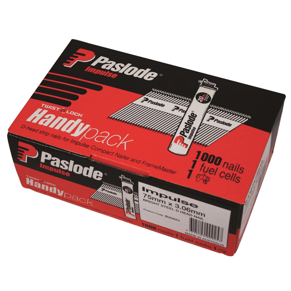 Paslode 1000 Pack 75mm x 3.06 Bright Impulse Nails
