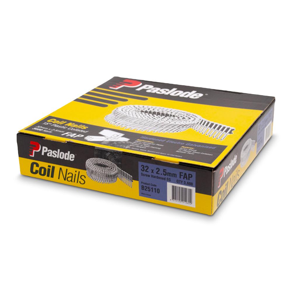 Paslode 32mm x 2.5mm Electro Galvanised Coil Nails