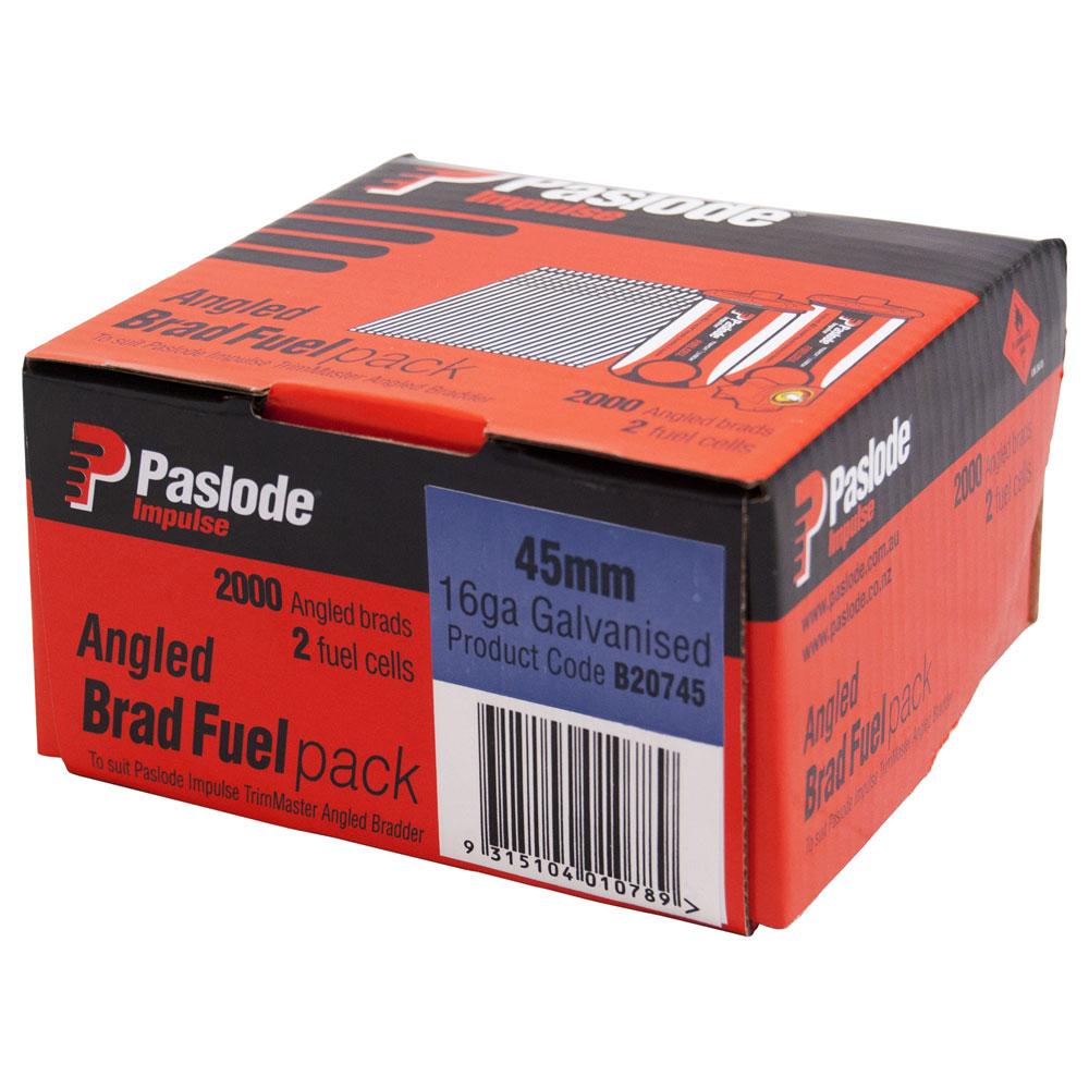 Paslode Angled 45mm Galvanised Brad Nails 2000 Pack