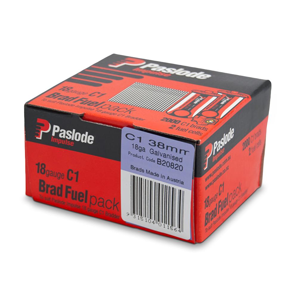 Paslode Galvanised C1 Brad Nails 38mm 2000 Pack