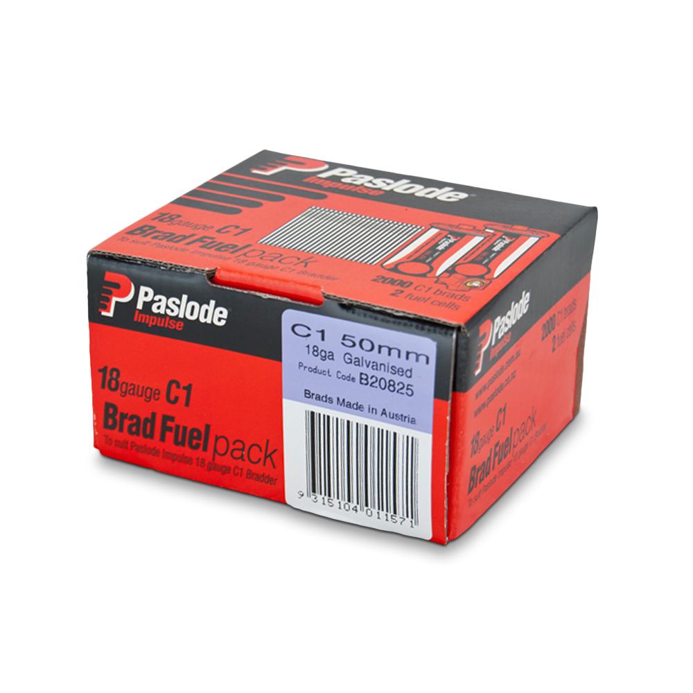 Paslode Galvanised C1 Brad Nails 50mm 2000 Pack