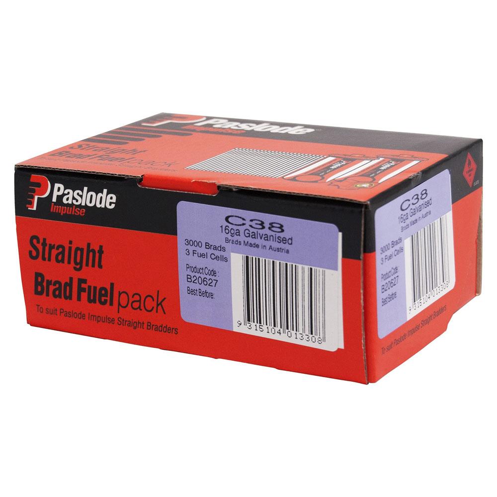 Paslode Galvanised C38 Impulse Brad 3000 Nails