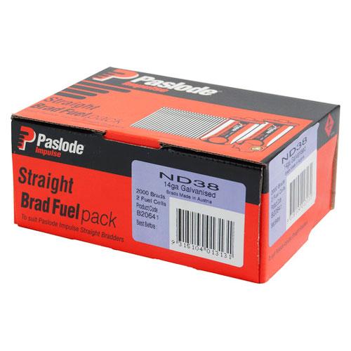 Paslode Galvanised ND38 Impulse Brad Nails 2000 Pack