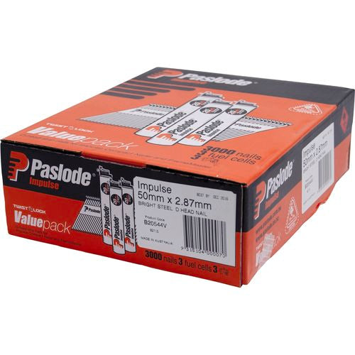 Paslode Impulse 3000 pack 50mm x 2.87mm Bright Framing Nails