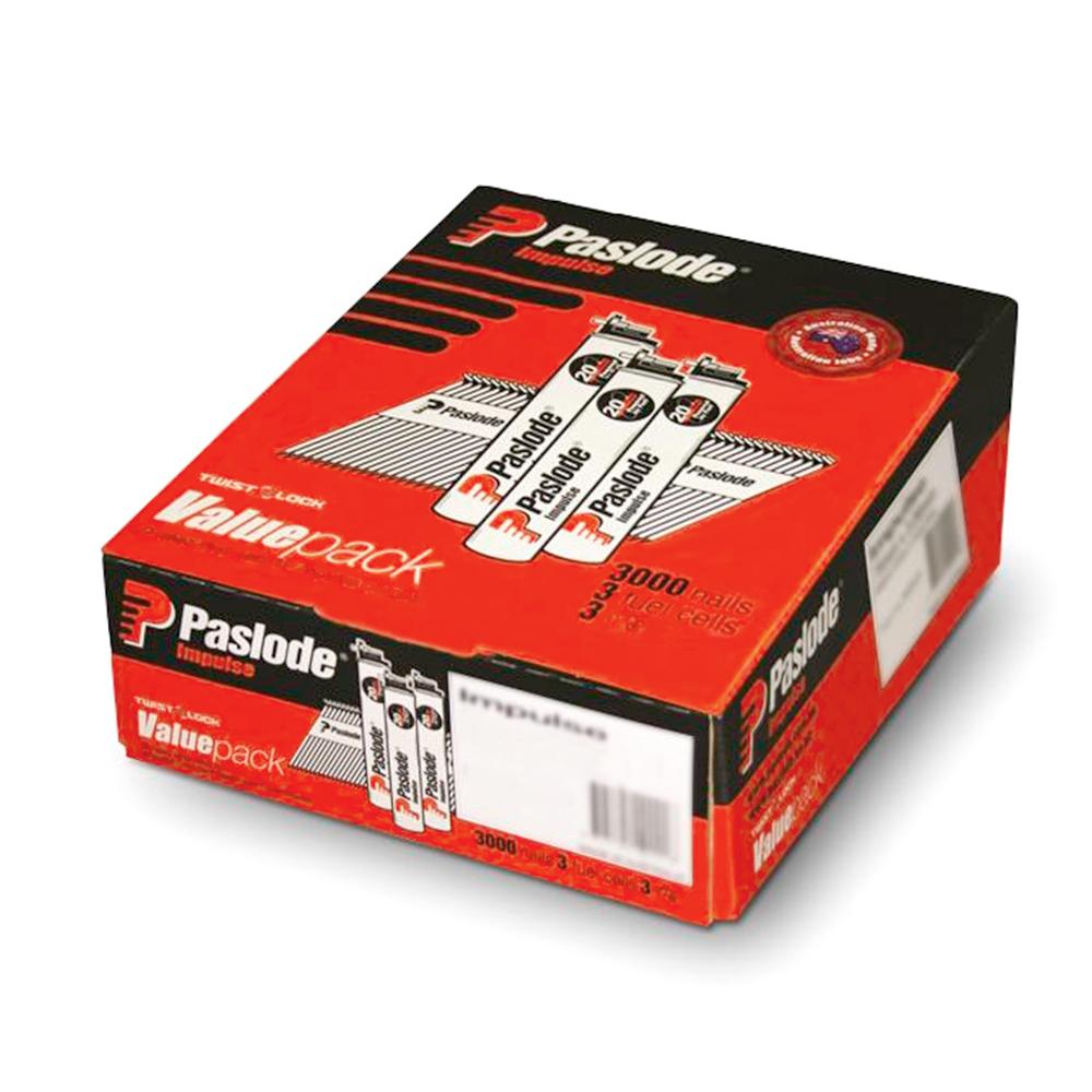Paslode Impulse 3000 pack 65mm x 2.87mm Bright Framing Nails